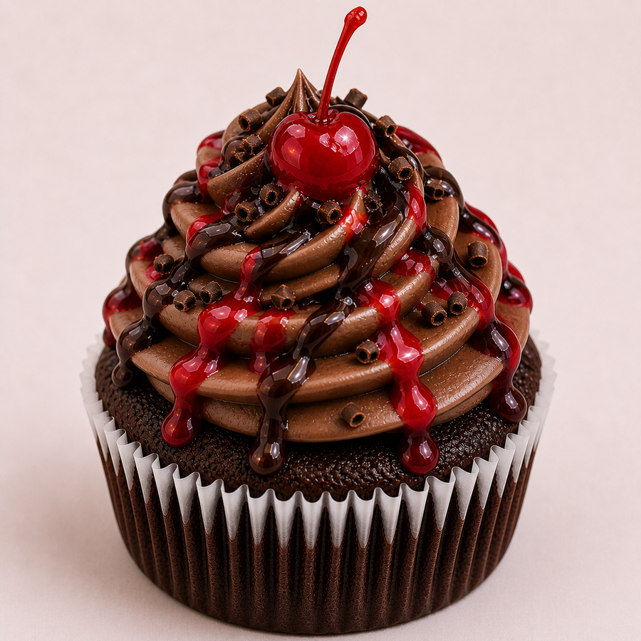 Chocolate Cherry Jubilee Gourmet Cupcake